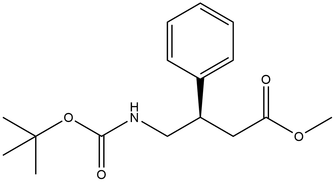 methyl (R)-4-((tert-butoxycarbonyl)amino)-3-phenylbutanoate Struktur