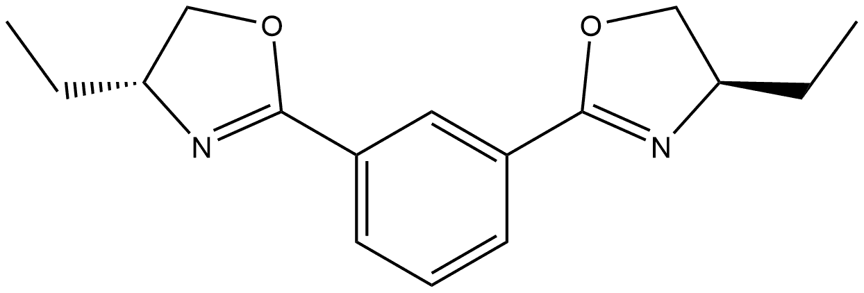 Oxazole, 2,2′-(1,3-phenylene)bis[4-ethyl-4,5-dihydro-, (4R,4′R)- Structure