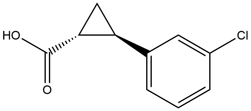 (1R,2R)-2-(3-Chlorophenyl)cyclopropanecarboxylic acid Structure