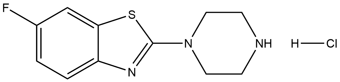 6-氟-2-(哌嗪-1-基)苯并[D]噻唑盐酸, 2204141-69-3, 结构式