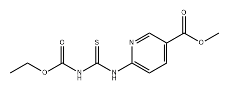 3-Pyridinecarboxylic acid, 6-[[[(ethoxycarbonyl)amino]thioxomethyl]amino]-, methyl ester Struktur