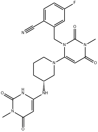 Benzonitrile, 2-[[3,4-dihydro-3-methyl-2,4-dioxo-6-[(3R)-3-[(1,2,3,6-tetrahydro-1-methyl-2,6-dioxo-4-pyrimidinyl)amino]-1-piperidinyl]-1(2H)-pyrimidinyl]methyl]-4-fluoro-|曲格列汀杂质