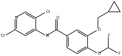 Benzamide, 3-(cyclopropylmethoxy)-N-(2,5-dichloro-4-pyridinyl)-4-(difluoromethoxy)-,2204417-23-0,结构式