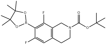 1,1-Dimethylethyl 6,8-difluoro-3,4-dihydro-7-(4,4,5,5-tetramethyl-1,3,2-dioxaborolan-2-yl)-2(1H)-isoquinolinecarboxylate Struktur