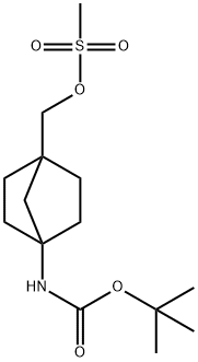 Carbamic acid, N-[4-[[(methylsulfonyl)oxy]methyl]bicyclo[2.2.1]hept-1-yl]-, 1,1-dimethylethyl ester Struktur
