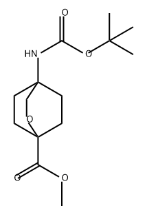 2-Oxabicyclo[2.2.2]octane-1-carboxylic acid, 4-[[(1,1-dimethylethoxy)carbonyl]amino]-, methyl ester Struktur