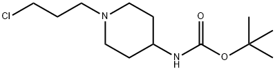 Carbamic acid, [1-(3-chloropropyl)-4-piperidinyl]-, 1,1-dimethylethyl ester (9CI) Struktur