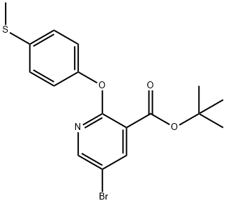 5-Bromo-2-(4-methylsulfanyl-phenoxy)-nicotinic acid tert-butyl ester Struktur