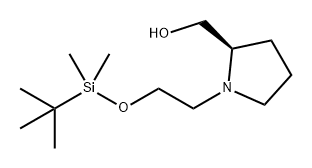 2-Pyrrolidinemethanol, 1-[2-[[(1,1-dimethylethyl)dimethylsilyl]oxy]ethyl]-, (2R)- Structure