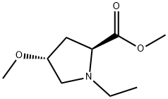 Methyl (2S,4R)-1-ethyl-4-methoxypyrrolidine-2-carboxylate Struktur