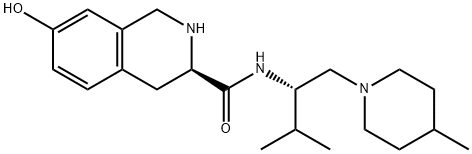 3-Isoquinolinecarboxamide, 1,2,3,4-tetrahydro-7-hydroxy-N-[(1S)-2-methyl-1-[(4-methyl-1-piperidinyl)methyl]propyl]-, (3R)- Struktur