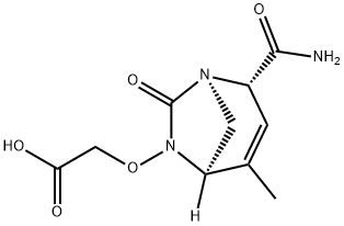 Acetic acid, 2-[[(1R,2S,5R)-2-(aminocarbonyl)-
4-methyl-7-oxo-1,6-diazabicyclo[3.2.1]oct-3-
en-6-yl]oxy]- Structure