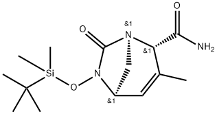 (2S,5R)-6-(tert-butyldimethylsilyloxy)-3-methyl-7-oxo-1,6-diazabicyclo[3.2.1]oct-3-ene-2-carboxamide Struktur