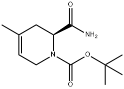 1(2H)-Pyridinecarboxylic acid, 2-(aminocarbonyl)-3,6-dihydro-4-methyl-, 1,1-dimethylethyl ester, (2S)- Structure