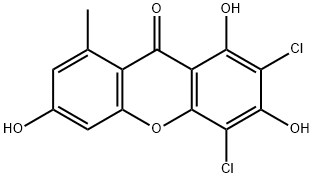 9H-Xanthen-9-one, 2,4-dichloro-1,3,6-trihydroxy-8-methyl- Structure