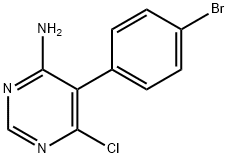 4-Pyrimidinamine, 5-(4-bromophenyl)-6-chloro- 化学構造式