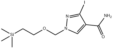 3-Iodo-1-[[2-(trimethylsilyl)ethoxy]methyl]-1H-pyrazole-4-carboxamide Struktur