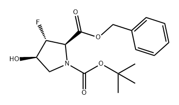 1,2-Pyrrolidinedicarboxylic acid, 3-fluoro-4-hydroxy-, 1-(1,1-dimethylethyl) 2-(phenylmethyl) ester, (2R,3R,4R)- Structure