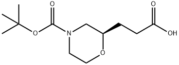 2-Morpholinepropanoic acid, 4-[(1,1-dimethylethoxy)carbonyl]-, (2R)- Structure