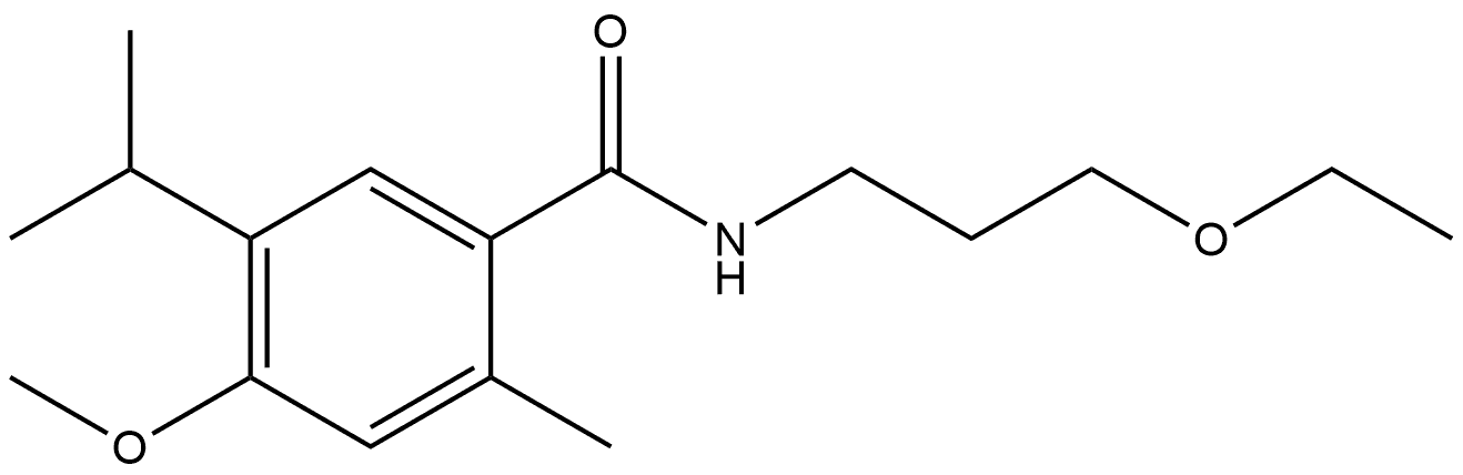 N-(3-Ethoxypropyl)-4-methoxy-2-methyl-5-(1-methylethyl)benzamide Structure