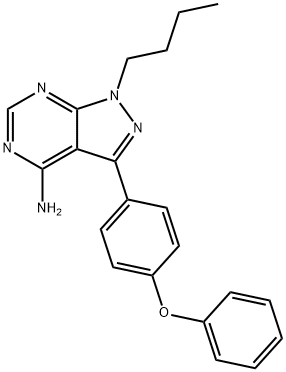 1H-Pyrazolo[3,4-d]pyrimidin-4-amine, 1-butyl-3-(4-phenoxyphenyl)- Structure