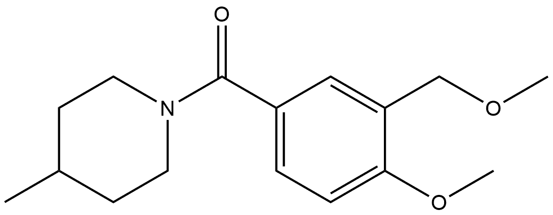 4-Methoxy-3-(methoxymethyl)phenyl](4-methyl-1-piperidinyl)methanone 结构式