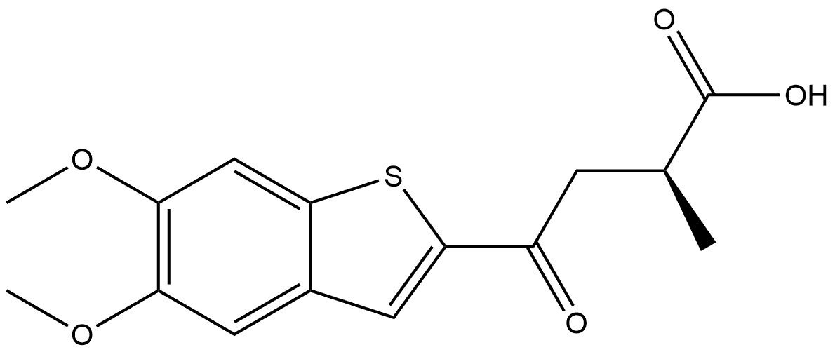 Benzo[b]thiophene-2-butanoic acid, 5,6-dimethoxy-α-methyl-γ-oxo-, (αS)- 结构式