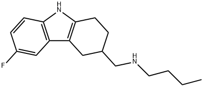 1H-Carbazole-3-methanamine, N-butyl-6-fluoro-2,3,4,9-tetrahydro- Structure