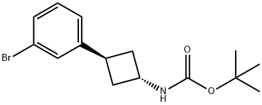 tert-butyl N-[(1r,3r)-3-(3-bromophenyl)cyclobutyl]carbamate 结构式