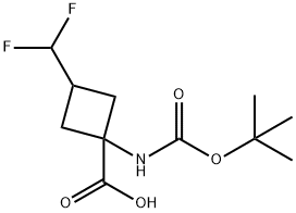 1-{[(tert-butoxy)carbonyl]amino}-3-(difluoromethyl)cyclobutane-1-carboxylic acid Structure