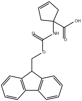 3-Cyclopentene-1-carboxylic acid, 1-[[(9H-fluoren-9-ylmethoxy)carbonyl]amino]- Struktur