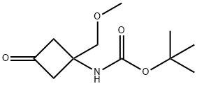 tert-butyl N-[1-(methoxymethyl)-3-oxocyclobutyl]carbamate Struktur