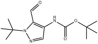 tert-butyl N-(1-tert-butyl-5-formyl-1H-pyrazol-4-yl)carbamate Struktur