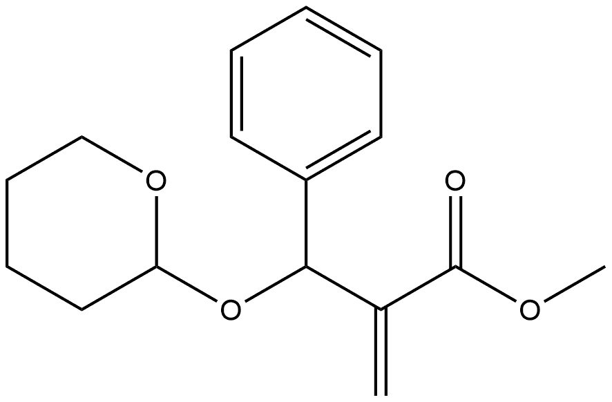 Benzenepropanoic acid, α-methylene-β-[(tetrahydro-2H-pyran-2-yl)oxy]-, methyl ester 化学構造式
