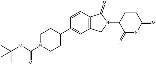 1-Piperidinecarboxylic acid, 4-[2-(2,6-dioxo-3-piperidinyl)-2,3-dihydro-1-oxo-1H-isoindol-5-yl]-, 1,1-dimethylethyl ester Struktur