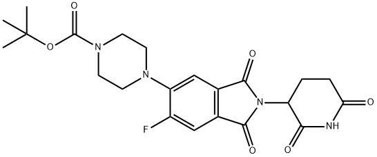 4-(2-(2,6-二氧代哌啶-3-基)-6-氟-1,3-二氧代异吲哚啉-5-基)哌嗪-1-甲酸叔丁酯,2222116-02-9,结构式