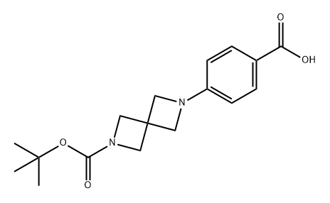 2,6-Diazaspiro[3.3]heptane-2-carboxylic acid, 6-(4-carboxyphenyl)-, 2-(1,1-dimethylethyl) ester Structure