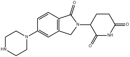 2,6-Piperidinedione, 3-[1,3-dihydro-1-oxo-5-(1-piperazinyl)-2H-isoindol-2-yl]-|3-(1-氧代-5-(哌嗪-1-基)异吲哚啉-2-基)哌啶-2,6-二酮