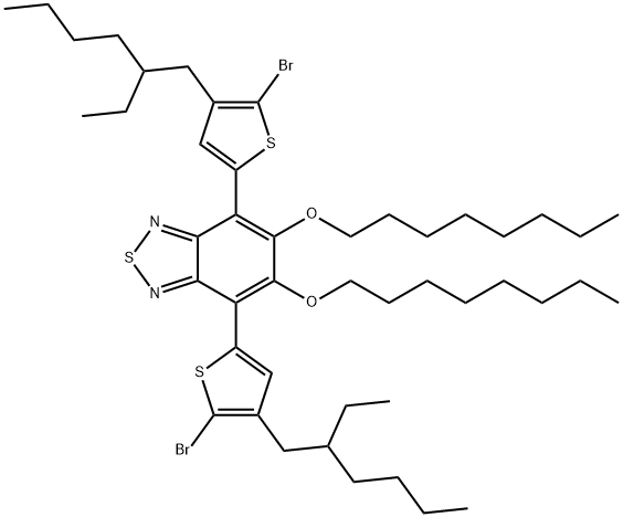 4,7-双[5-溴-4-(2-乙基己基)噻吩-2-基]-5,6-二氧基-2,1,3-苯并噻唑,2222121-43-7,结构式