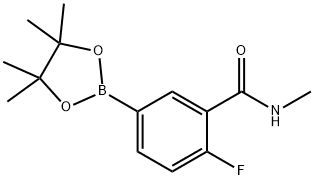 2-氟-N-甲基-5-(4,4,5,5-四甲基-1,3,2-二氧硼杂环戊烷-2-基)苯甲酰胺, 2222333-26-6, 结构式