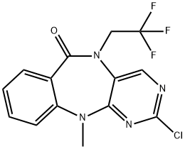 6H-Pyrimido[4,5-b][1,4]benzodiazepin-6-one, 2-chloro-5,11-dihydro-11-methyl-5-(2,2,2-trifluoroethyl)-,2222635-30-3,结构式