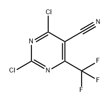 5-Pyrimidinecarbonitrile, 2,4-dichloro-6-(trifluoromethyl)- Structure