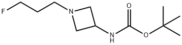 Carbamic acid, N-[1-(3-fluoropropyl)-3-azetidinyl]-, 1,1-dimethylethyl ester Struktur