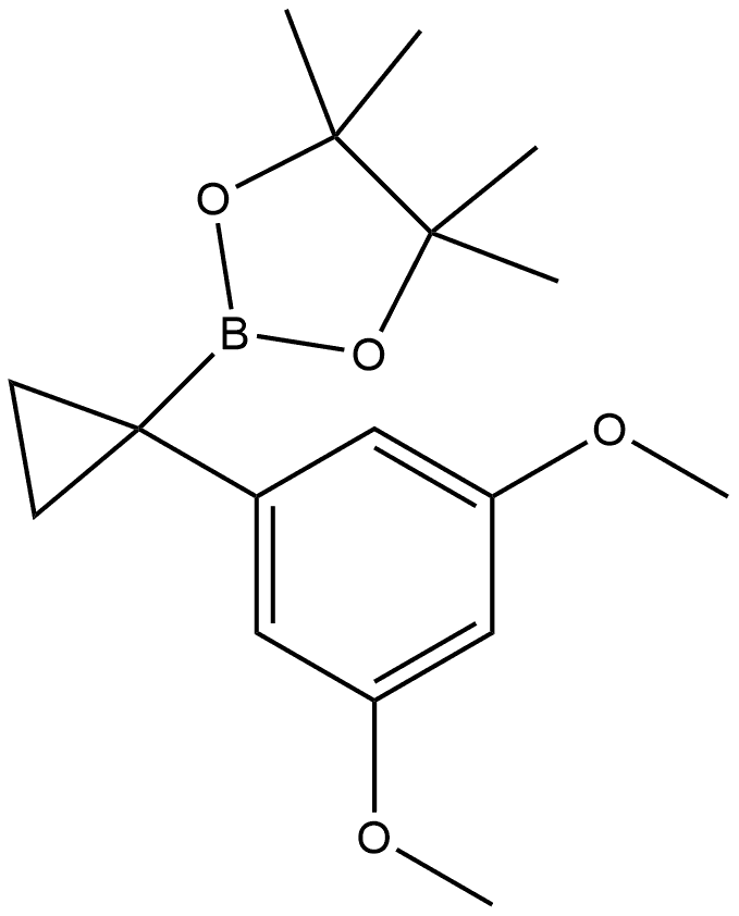 2-[1-(3,5-dimethoxyphenyl)cyclopropyl]-4,4,5,5-tetramethyl-1,3,2-dioxaborolane Struktur