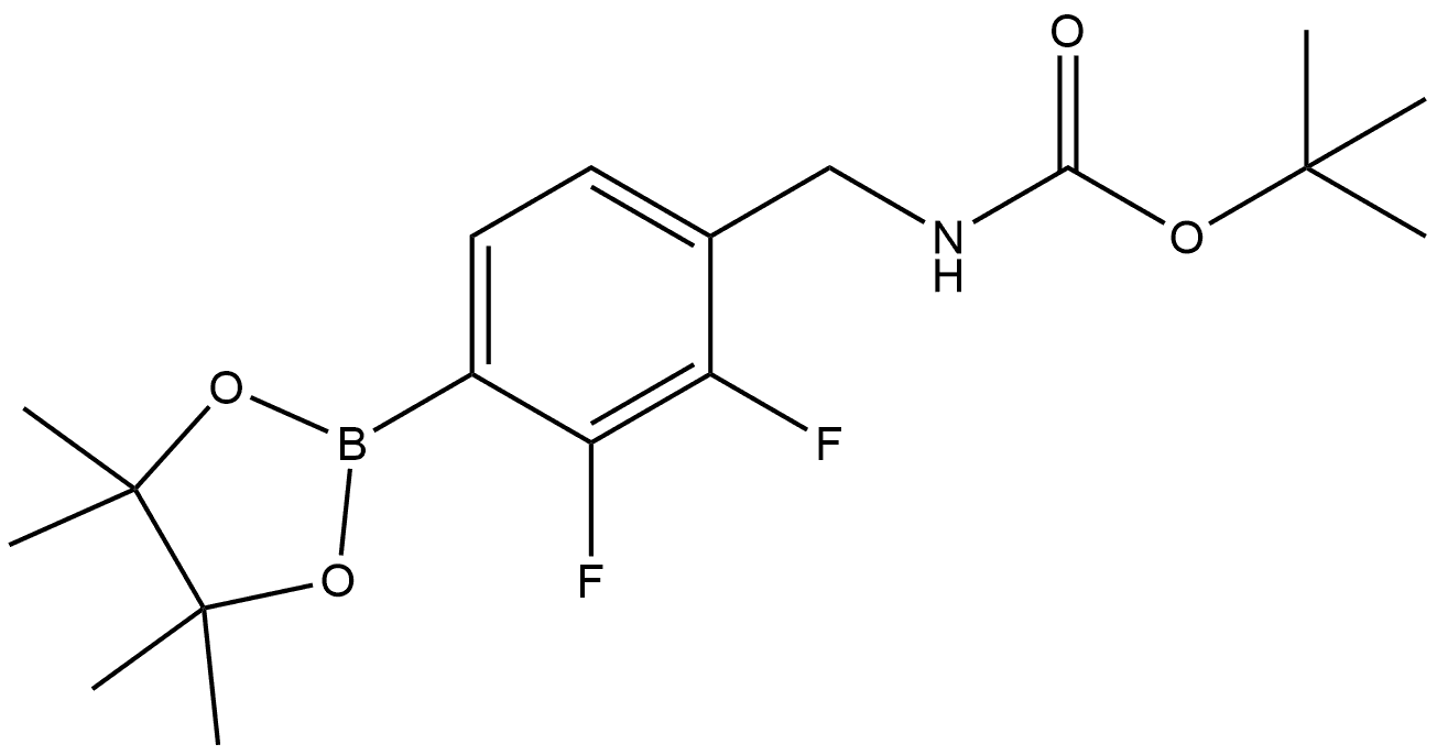 1,1-Dimethylethyl N-[[2,3-difluoro-4-(4,4,5,5-tetramethyl-1,3,2-dioxaborolan-2-yl)phenyl]methyl]carbamate Struktur