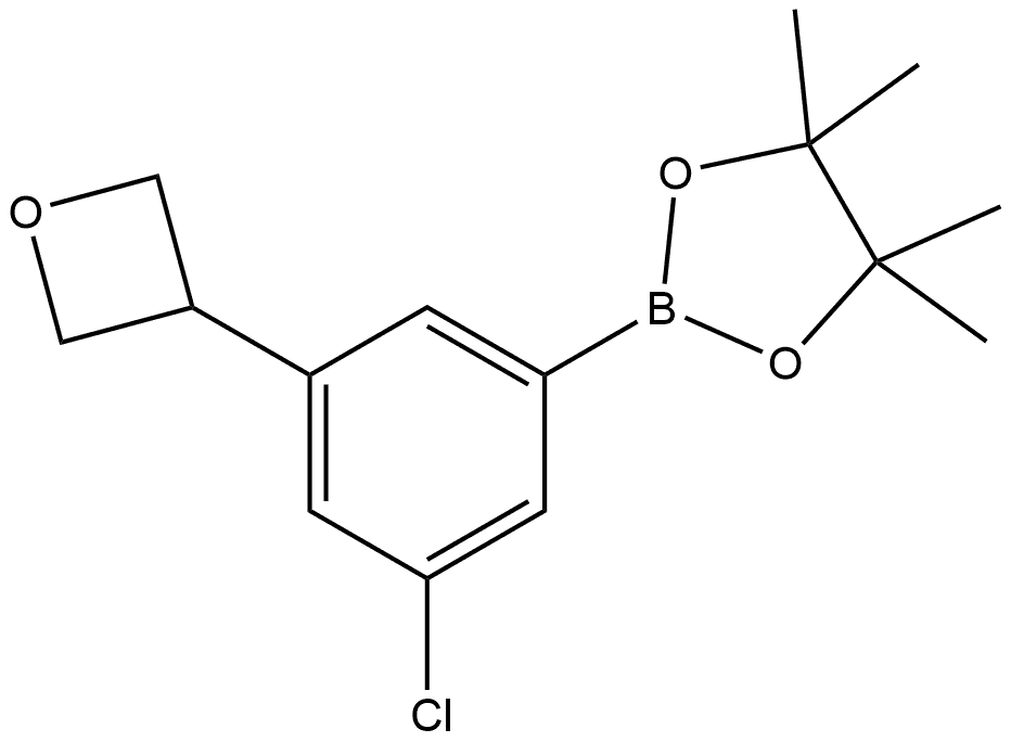 2-[3-Chloro-5-(3-oxetanyl)phenyl]-4,4,5,5-tetramethyl-1,3,2-dioxaborolane Structure