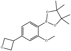 1,3,2-Dioxaborolane, 2-[2-methoxy-4-(3-oxetanyl)phenyl]-4,4,5,5-tetramethyl- 化学構造式