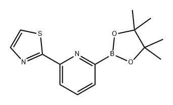 Pyridine, 2-(4,4,5,5-tetramethyl-1,3,2-dioxaborolan-2-yl)-6-(2-thiazolyl)- Structure