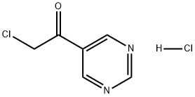 Ethanone, 2-chloro-1-(5-pyrimidinyl)-, hydrochloride (1:1) Structure