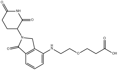 Propanoic acid, 3-[2-[[2-(2,6-dioxo-3-piperidinyl)-2,3-dihydro-1-oxo-1H-isoindol-4-yl]amino]ethoxy]- Structure